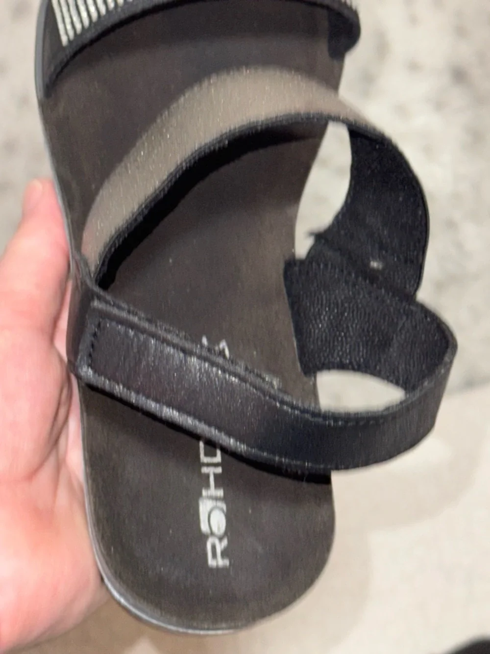 Rohde Black Crystal-Strap Comfort Sandals Women’s Size EU 38 / US 7
